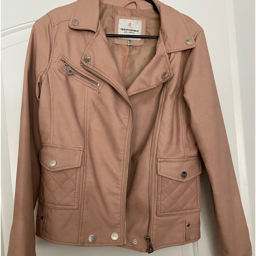 Girls’ faux leather jacket